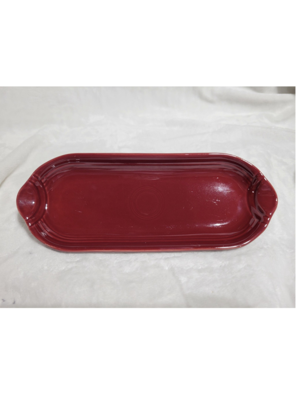 Fiesta Cinnabar Relish Utility Tray Corn Cob Serving Dish Homer Laughlin USA